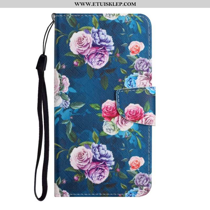 Etui Folio do Poco M4 Pro 5G Kwiaty Liberty Royal